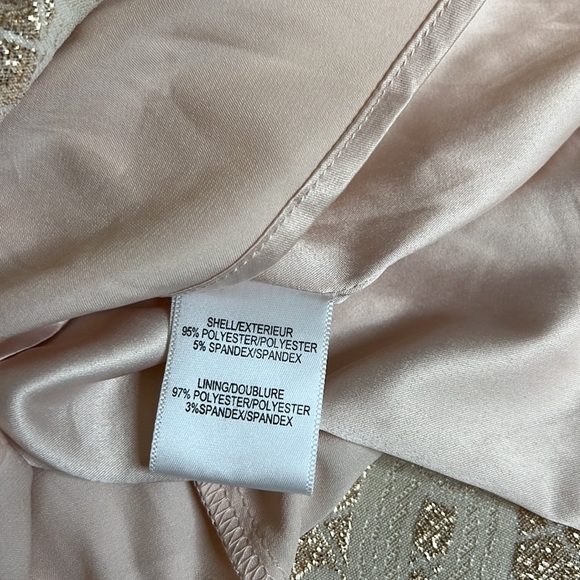 Belle Badgley Mischka Cream Gold Sleeveless Embroidered Lace Style Dress… - Picture 15 of 15